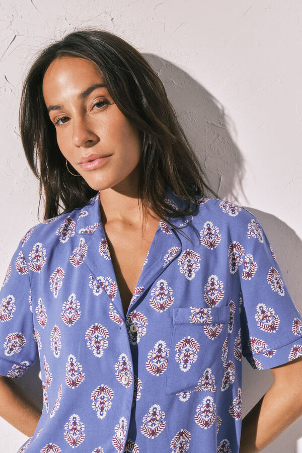 Women'secret Pijama larga camisera estampado sello estampado