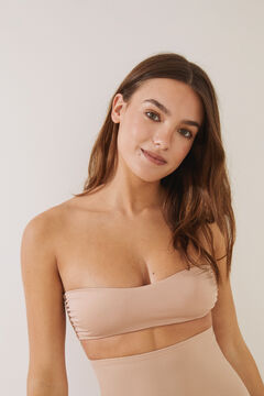 Womensecret Sujetador bandeau sin aros café