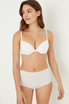Womensecret Panty alto invisible de microfibra blanco