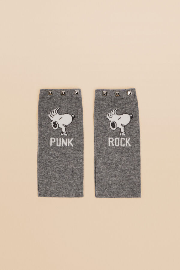 Womensecret Calcetines algodón tachuelas Snoopy gris