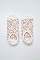 Women'secret Calcetines slip on estampado animal beige beige