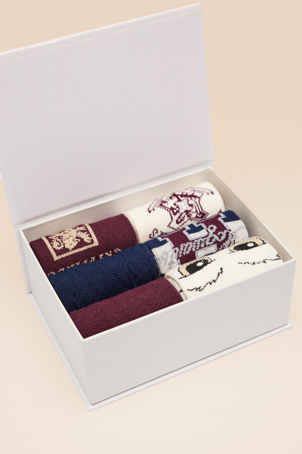 Womensecret Pack 6 calcetines algodón Harry Potter 'college' estampado
