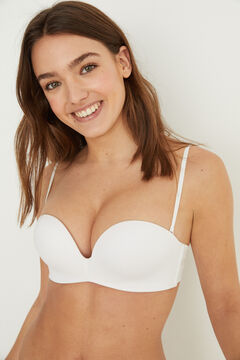 Womensecret SUPERB Brasier sin tirantes súper push-up microfibra blanco
