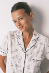 Women'secret Pijama camisera largo de Piolín 100% algodón marfil