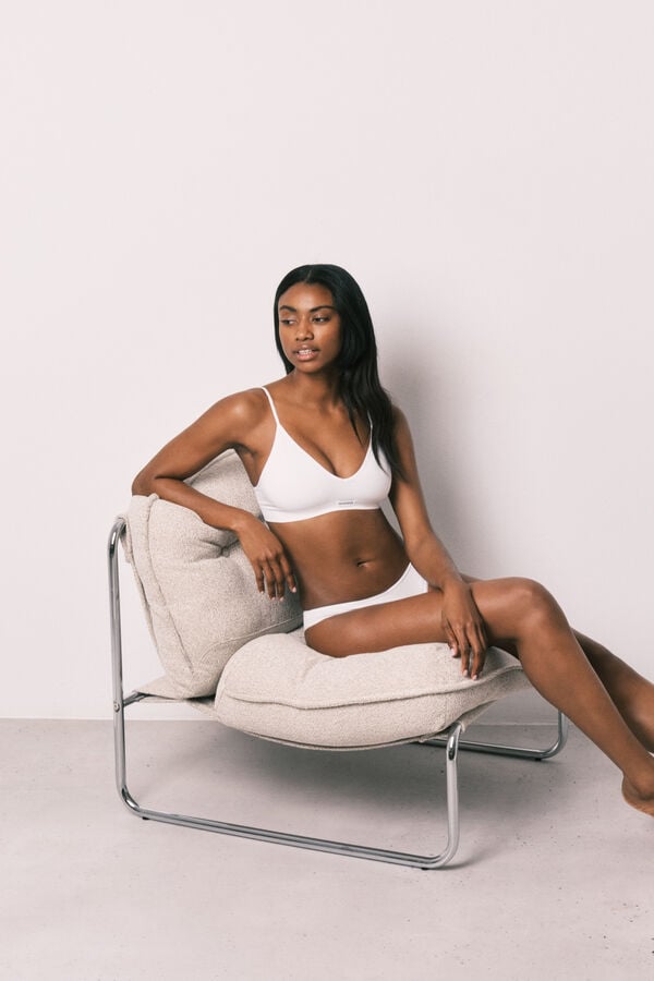 Women'secret AIRY Brasier top triangular sin costuras blanco  blanco