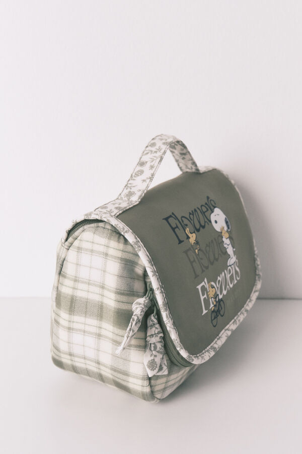 Womensecret Gran neceser con percha verde de Snoopy estampado