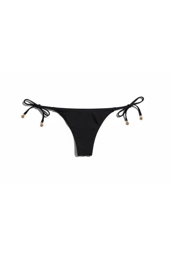 Women'secret Panty de bikini brasile&ntilde;a con tiras negra negro