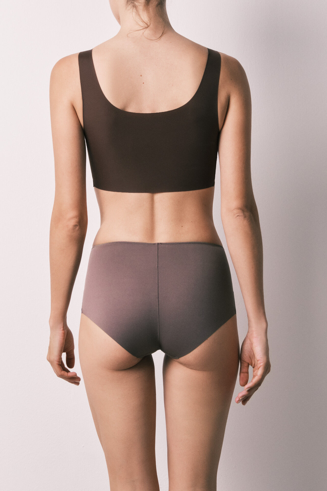 Women'secret Panty moldeadora de tiro alto de malla morada
