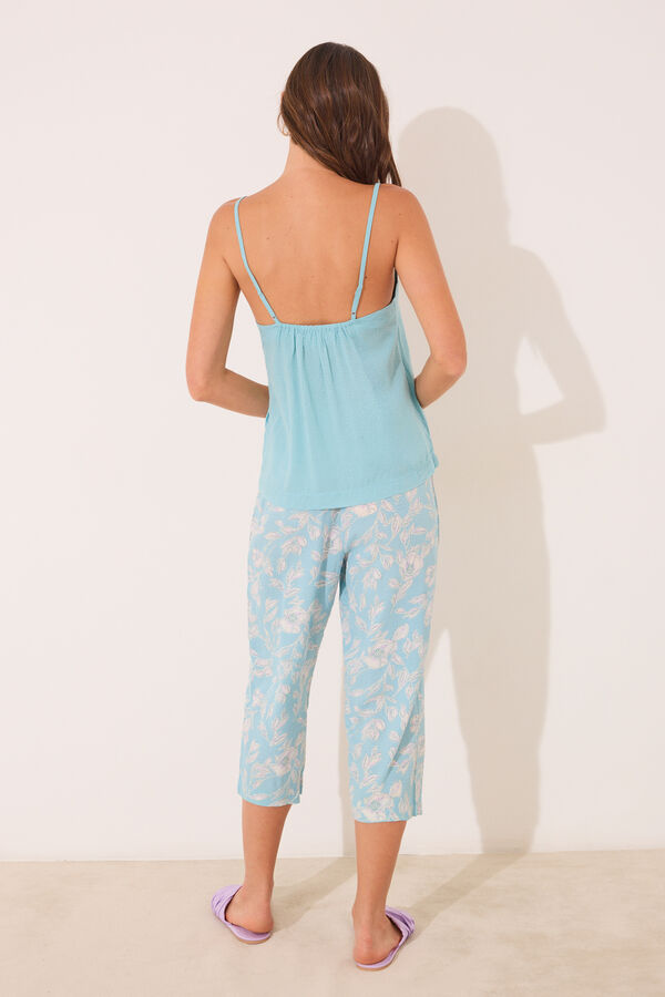 Womensecret Conjunto de playera, pantalón y bata estampado