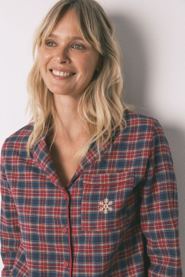 Women'secret Pijama camisera a cuadros 100% algodón estampado