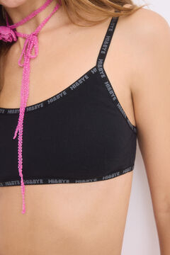 Womensecret Brasier de algodón con copas extraíbles en color negro negro