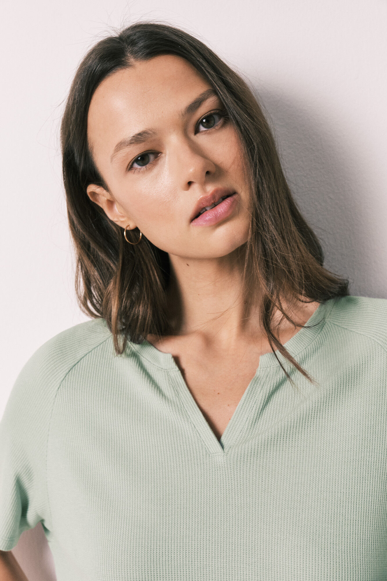 Women'secret Pijama corta de tela waffle verde
