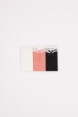 Womensecret Pack 3 panties algodón encaje blanco