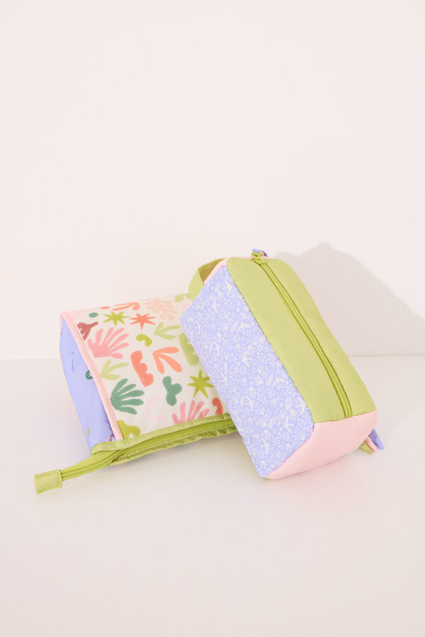 Womensecret Neceser bolsa con hojas multicolor estampado