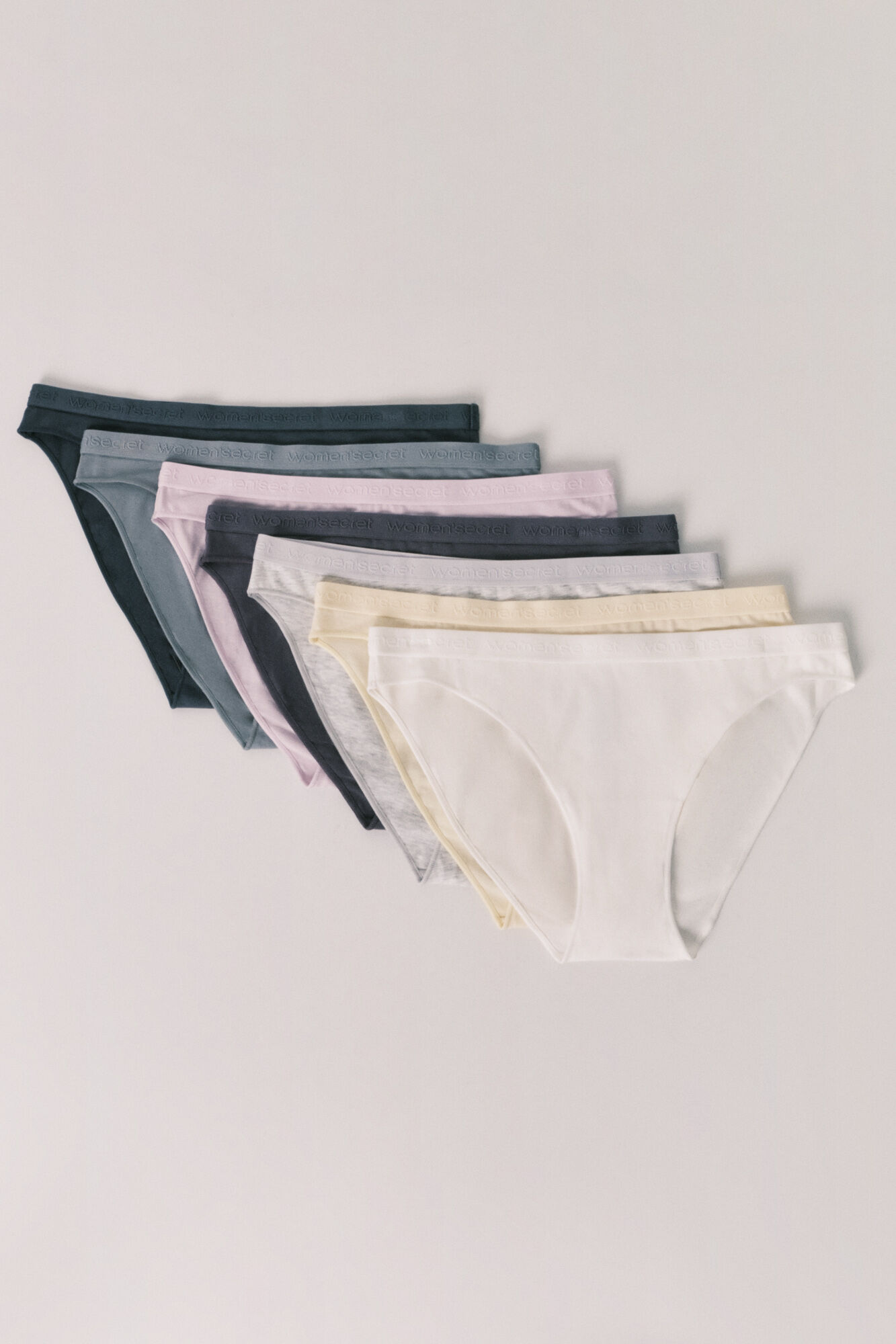 Women'secret Pack 7 panties cl&aacute;sicas de algod&oacute;n soft logo