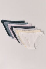 Women'secret Pack 7 panties cl&aacute;sicas de algod&oacute;n soft logo multicolor