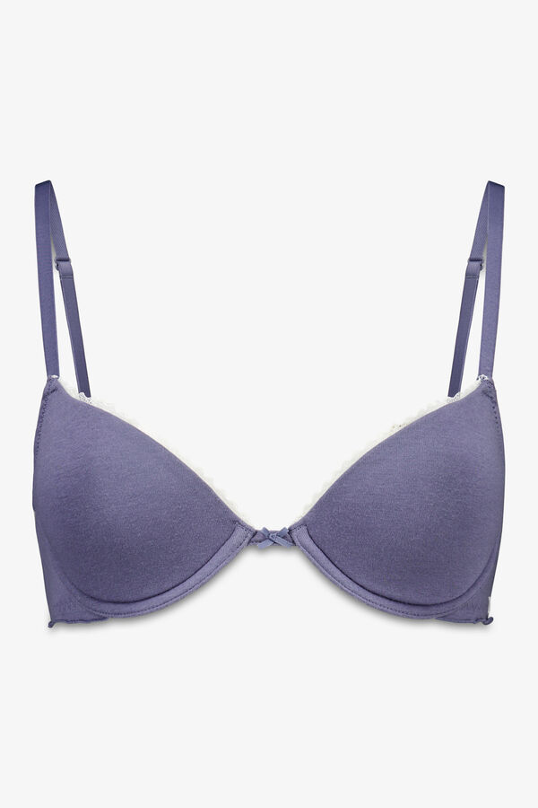 Women'secret Brasier cl&aacute;sico de algod&oacute;n azul BEAUTIFUL azul