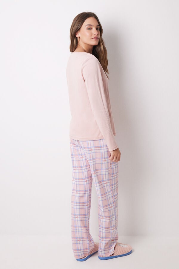 Womensecret Pijama larga 100% algodón rosa Snoopy rosa