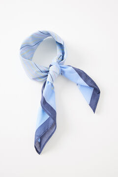 Womensecret Pañuelo para cuello rayas azul estampado