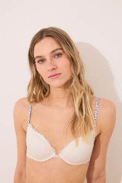 Womensecret GORGEOUS relleno push up con brasier de encaje blanco marfil