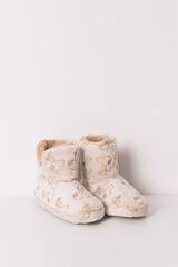 Women'secret Pantuflas para casa de bota alta de Snoopy beige