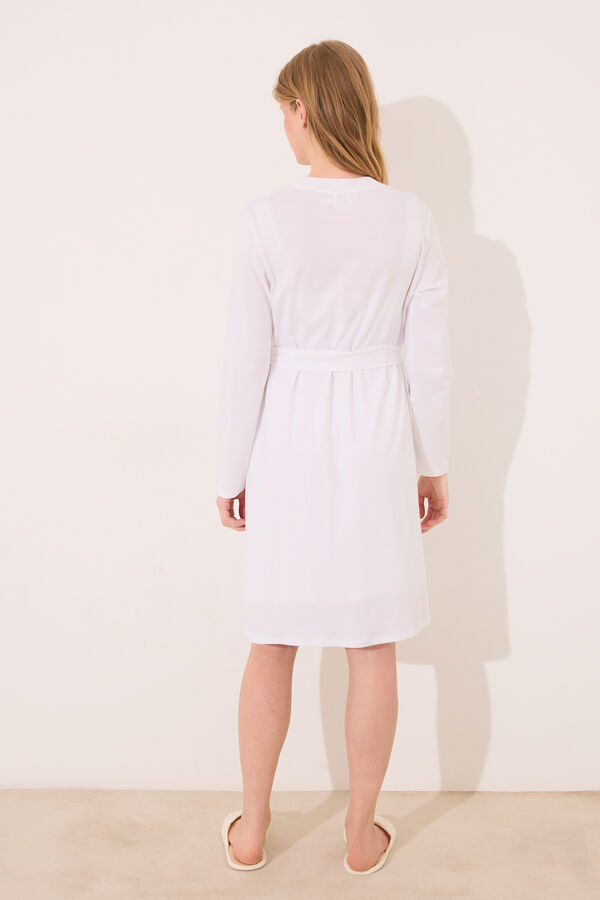 Womensecret Bata midi " premamá " blanca marfil