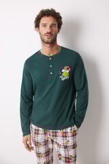 Womensecret Pijama masculina 100% algodón cuadros Grinch verde