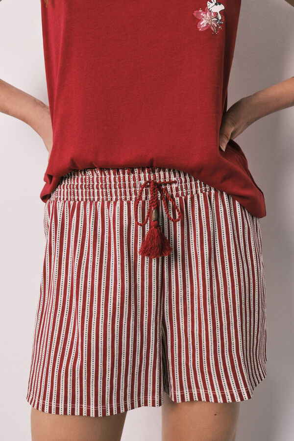 Women'secret Pijama corta de tirantes de algod&oacute;n Snoopy rojo