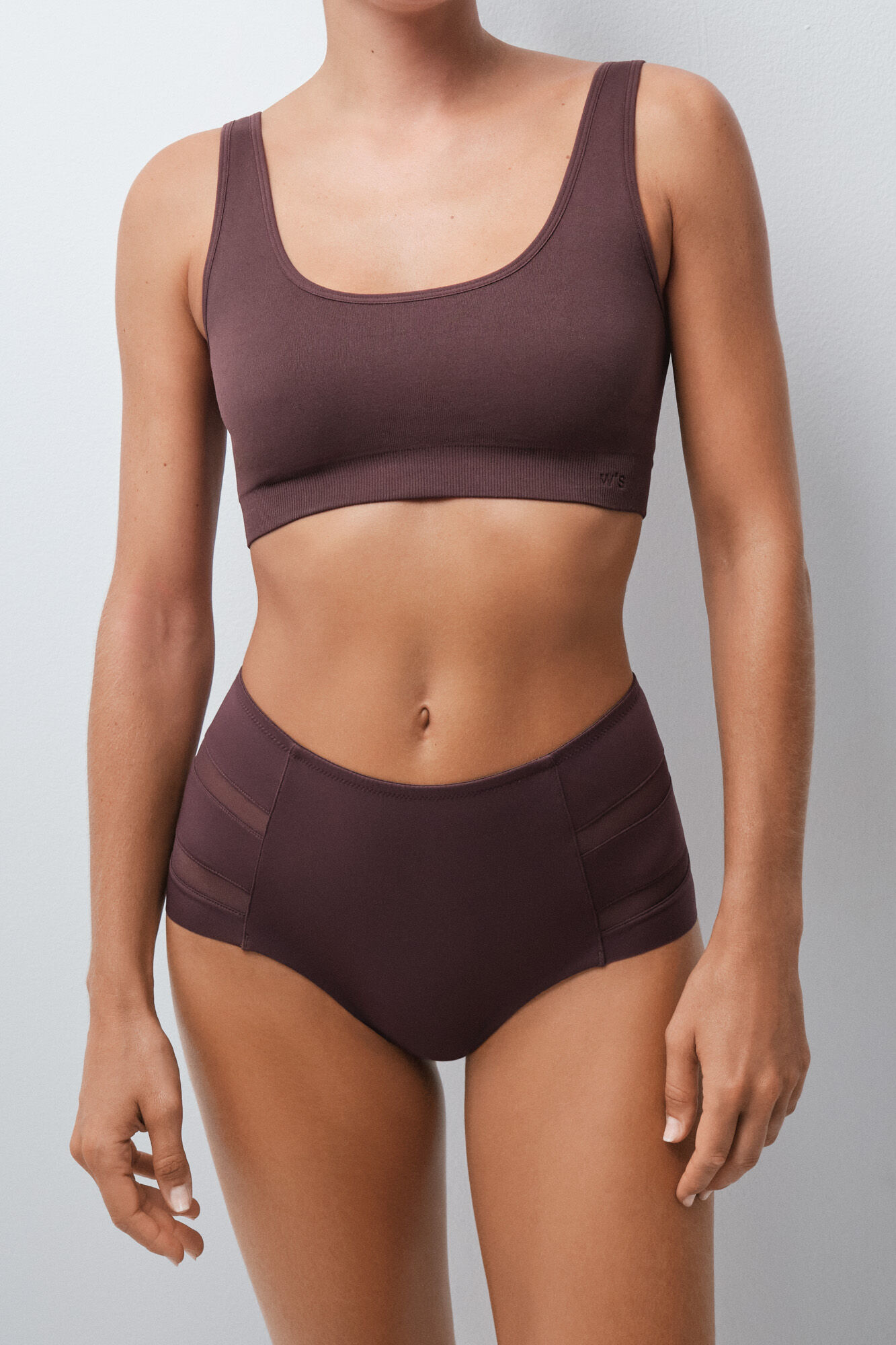 Women'secret Panty moldeadora de tiro alto caf&eacute;