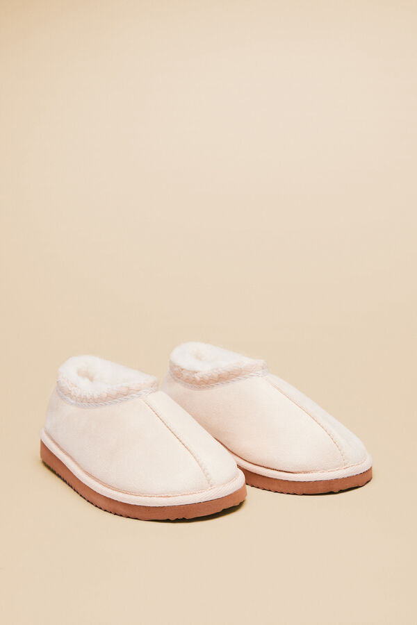 Womensecret Pantuflas casa bota beige marfil