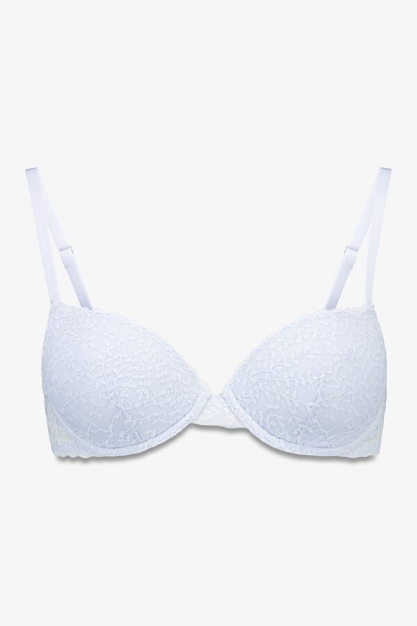 Women'secret BEAUTIFUL brasier relleno con encaje azul azul