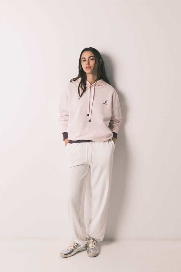 HI&BYE Sudadera con capucha de felpa de algod&oacute;n rosa rosa