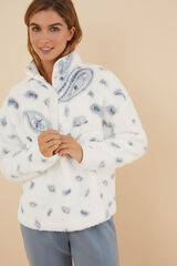 Womensecret Pijama larga borreguito y polar Paisley estampado