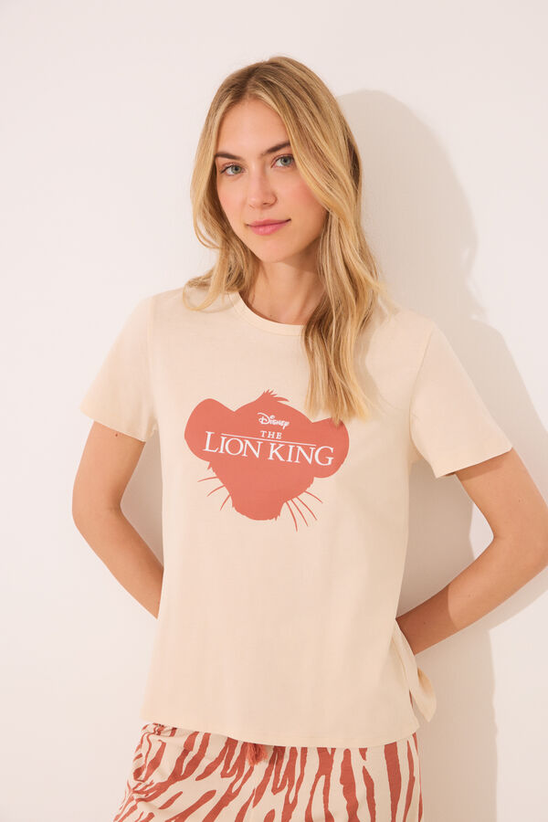 Womensecret Pijama con estampado del Rey León café