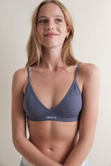 Womensecret Brasier triangular azul sin costuras azul