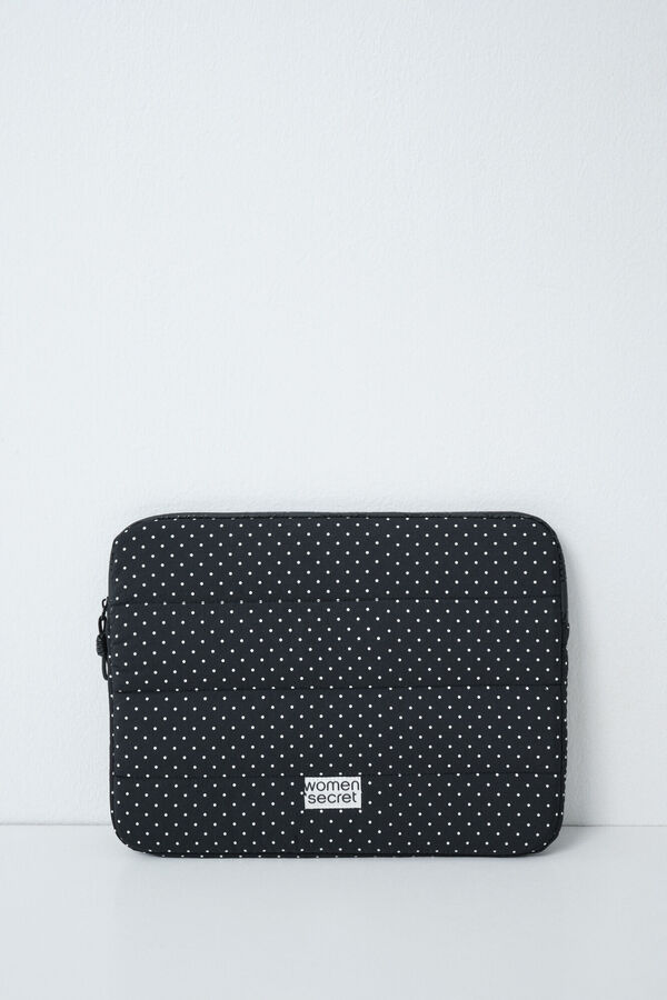 Women'secret Funda para laptop negra de puntos negro
