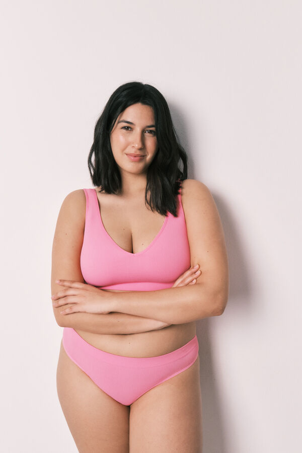 Women'secret Top halter liso clean cut coral coral