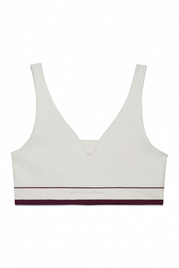 Women'secret Top LOVELY triangular sin costuras blanco marfil