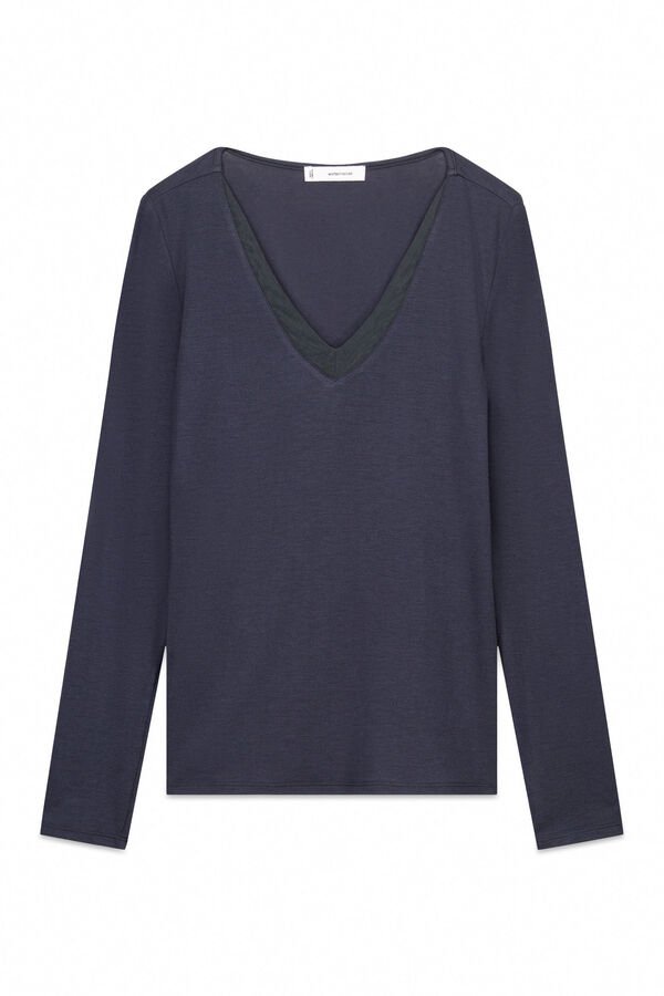 Women'secret Playera de tejido gris súper suave gris