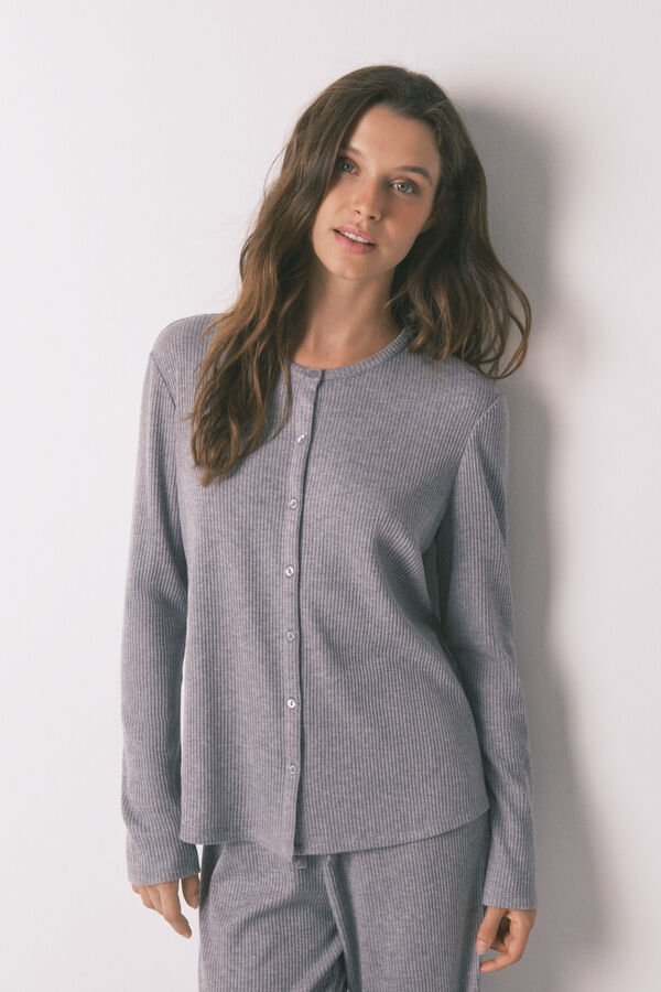 Women'secret Pijama larga en gris brillante gris