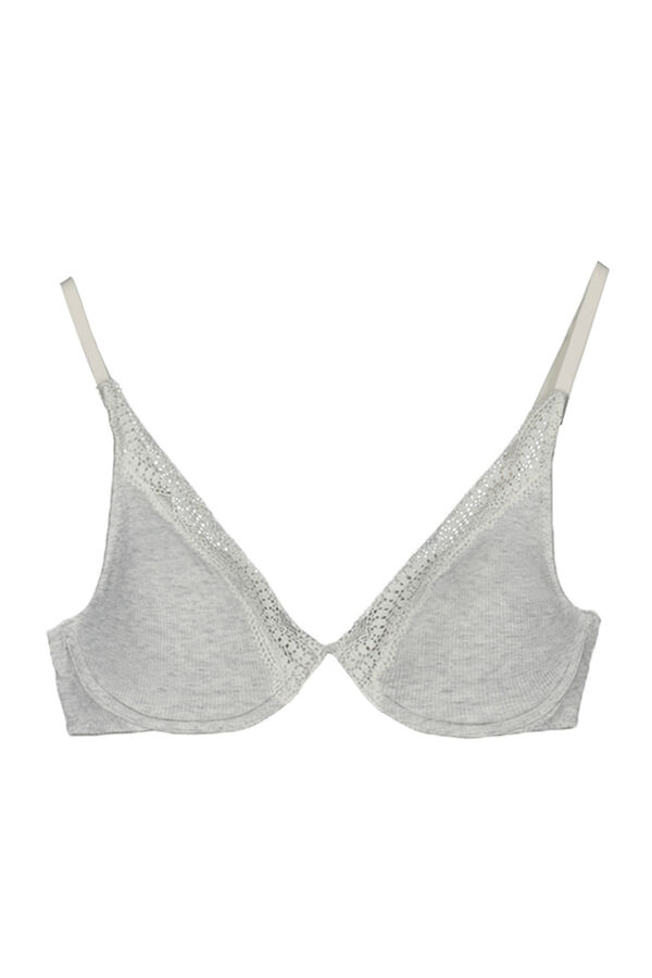 Womensecret INTUITIVE Brasier halter varilla y relleno algodón gris gris