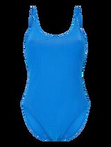 Pieces Traje de ba&ntilde;o de tirantes en tejido l&uacute;rex azul