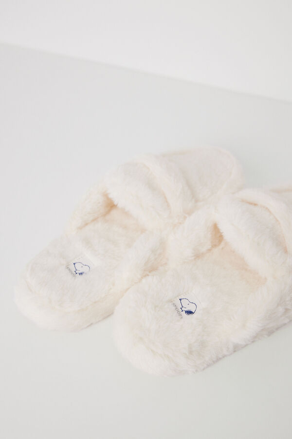 Womensecret Pantuflas casa mocasines pelo Snoopy  marfil