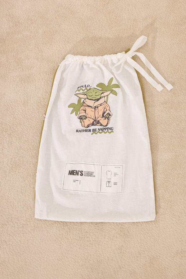 Womensecret Pijama short de algodón de Yoda gris gris