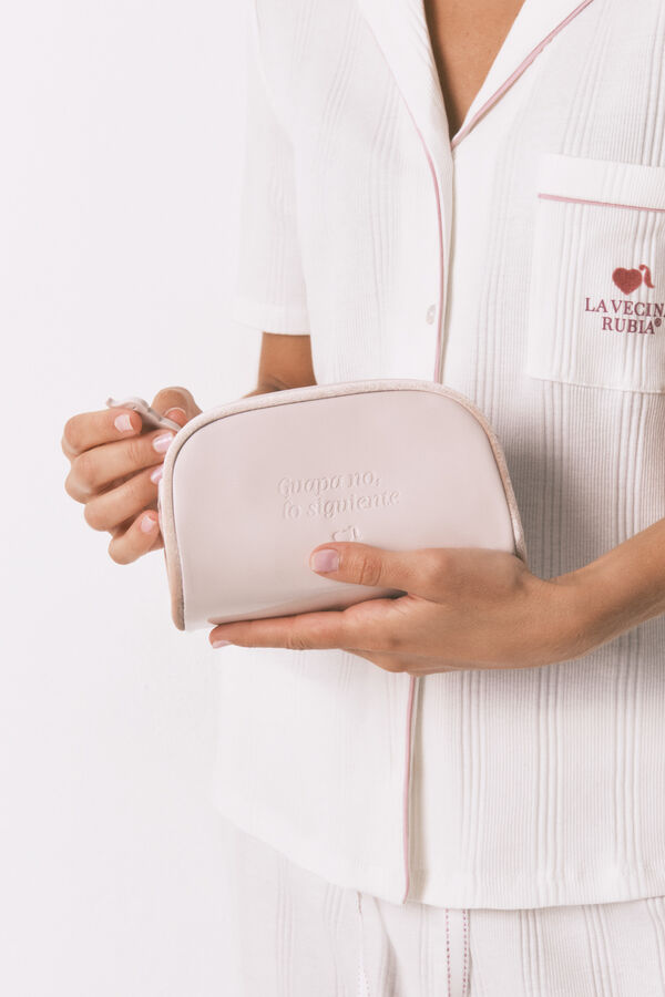 Women'secret Neceser pequeño charol blanca rosa