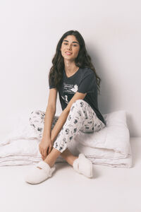 Women'secret Pijama estampado Mafalda de algod&oacute;n 100% gris