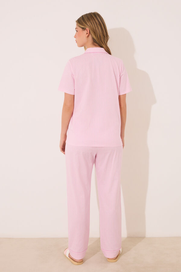 Womensecret Pijama camisera de algodón rosa rosa