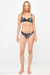 Gisela Panty de bikini estampado animal print cebra blanco