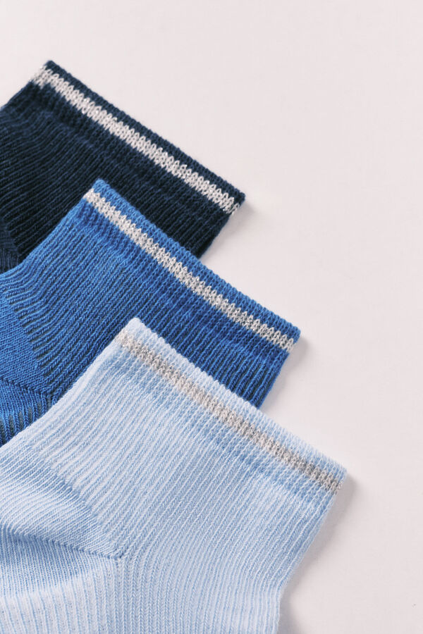 Women'secret Pack 3 calcetines cortos azul lurex azul
