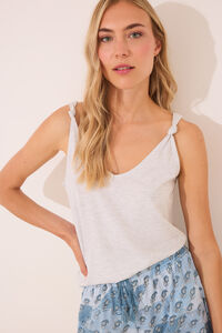 Womensecret Pijama corta con tirantes de algodón paisley  gris
